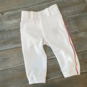 Mizuno Short Pants White with Red Piping Small